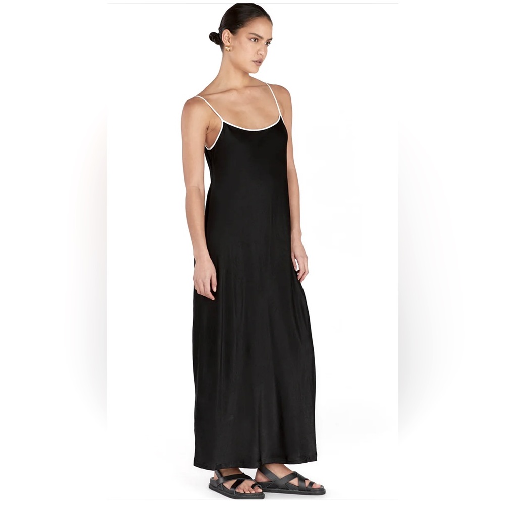 DISSH LETTY BLACK SATIN CONTRAST DRESS, NWT, Size US 2